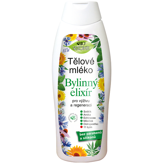 Bione Cosmetics Bylinny eliksir mleko do ciała do odżywienia i regeneracji 500 ml