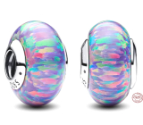 Zawieszka ze srebra 925 Sterling Opalescencyjny fioletowy kryształ, koralik do bransoletki symbol