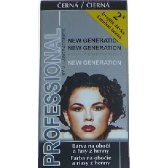 Profesional Barva na obočí a řasy z henny černá 2 x 3 ml