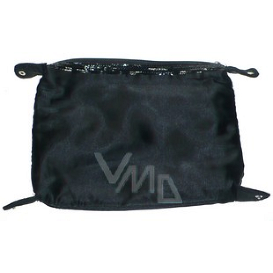 Etue Látková u zipu zdobená flitry, černá velká 33 x 25 x 1 cm