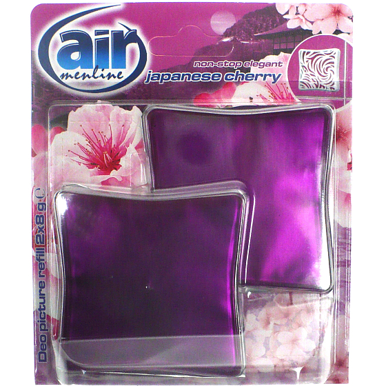 Air Menline Deo Picture Non Stop Elegant Japanese Cherry gelový osvěžovač vzduchu náhradní náplň 2 x 8 g
