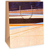Ditipo Dárková papírová taška modro 26,4 x 13,6 x 32,7 cm hnědo oranžové vodorovné pruhy