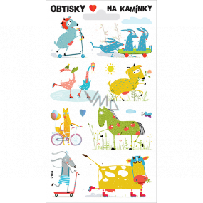 Arch Obtisky na kamínky Koza na koloběžce 17 x 9,5 cm
