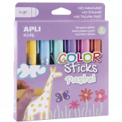 Apli Color Sticks kredki temperowe suche pastelowe 6 x 6 g, zestaw