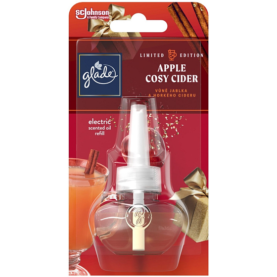 Glade Electric Scented Oil Apple Cosy Cider - Jablko a horký cider tekutá náplň do elektrického osvěžovače vzduchu 20 ml