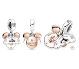 Charm Srebrna 925 Disney Mickey Mouse - bądź sobą, 2w1 zawieszka na bransoletkę
