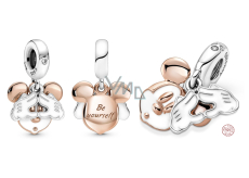 Charm Srebrna 925 Disney Mickey Mouse - bądź sobą, 2w1 zawieszka na bransoletkę