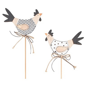 Kurczak czarno-biały na szpilce 11 cm + szpilka, różne rodzaje