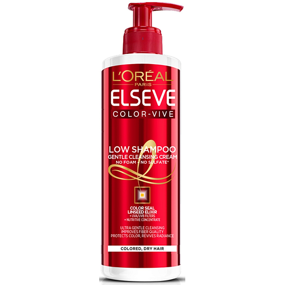 Loreal Paris Elseve Color Vive Low šampon na barvené, suché vlasy dávkovač 400 ml