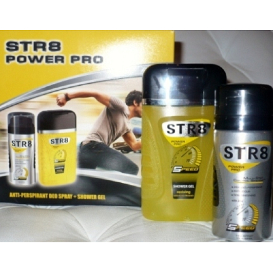 Str8 Power Pro Speed deodorant sprej 150 m + sprchový gel 250 ml, kosmetická sada