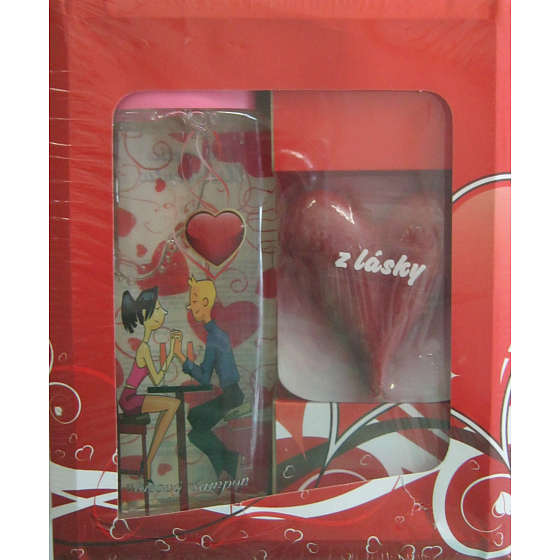 Bohemia Gifts Pro zamilované sprchový gel 300 ml + tuhé mýdlo Srdce 35 g, kosmetická sada