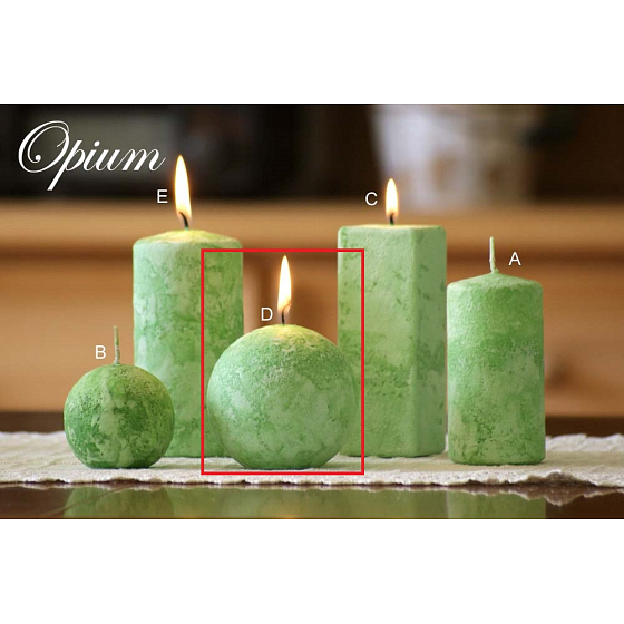 Lima Marmur Opium zapachowa świeca zielona kula 80 mm 1 sztuka