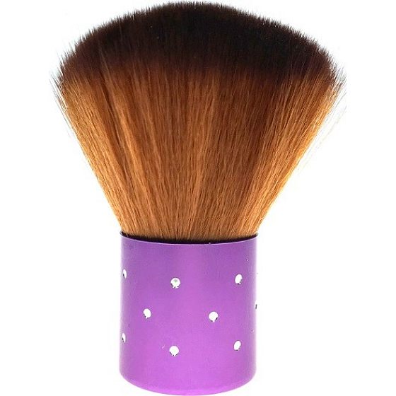 Kosmetický štětec se syntetickými štětinami na pudr fialová rukojeť 7 cm