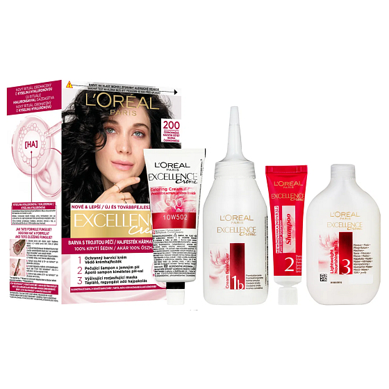 Loreal Paris Excellence Creme farba do włosów 200 czarnobrązowa