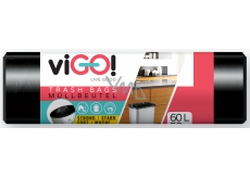 viGO! Worki na odpady czarne, 7 µ, 60 litrów 60 x 70 cm 50 sztuk