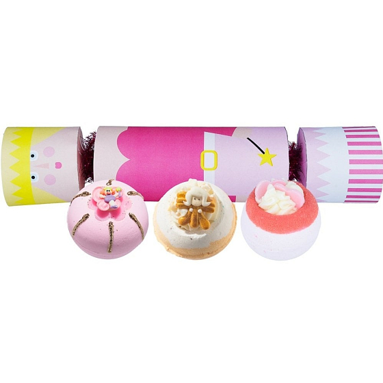 Bomb Cosmetics Fairy Godmother Cracker musująca kula do kąpieli 3 x 160 g, kosmetyczny zestaw