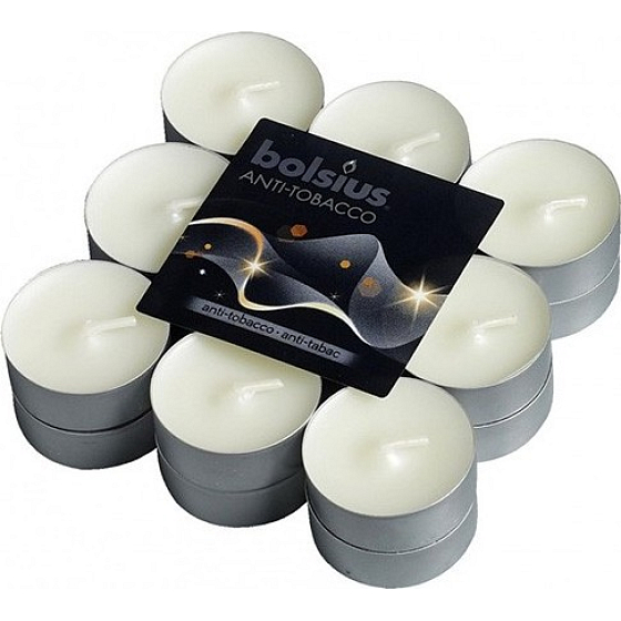 Bolsius Aromatic Anti-tobacco - Antitabák vonné čajové svíčky 18 kusů, doba hoření 4 hodiny