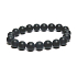 Onyx czarny matowy naszyjnik elastyczny naturalny kamień, kuleczka 10 mm / 16 - 17 cm, kamień żywotny siły