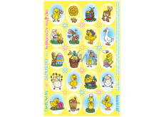 Arch Tvarované samolepky na velikonoční vajíčka prolisované Kuřátko s kytkou 10 x 15 cm 20 kusů