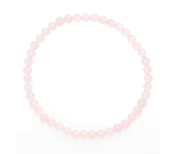 Różowy bransoletka elastyczna naturalny kamień, kuleczka 4 mm / 19 cm, kamień miłości