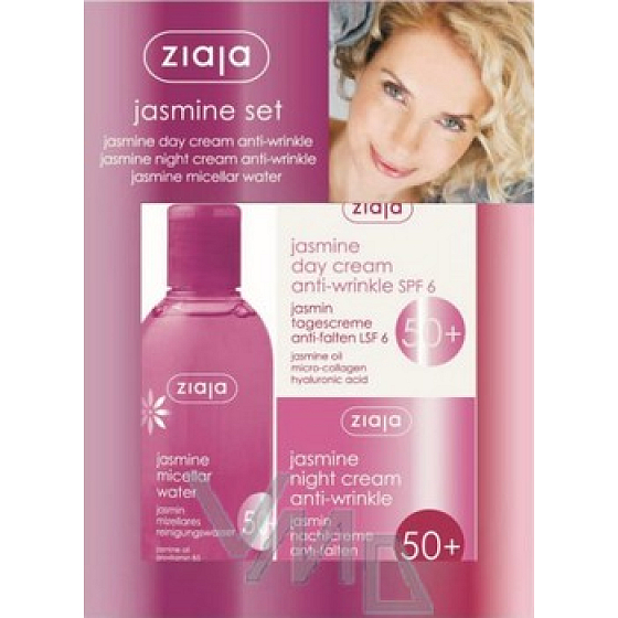 Ziaja Jasmín 50+ micelární voda 200 ml + denní a noční krém 50 ml, kosmetická sada
