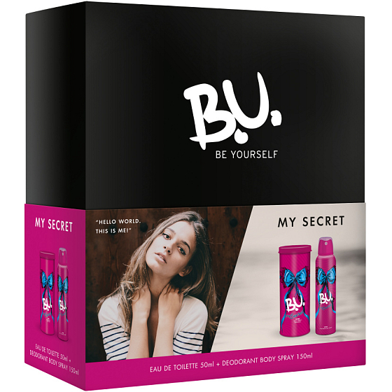 B.U. My Secret toaletní voda pro ženy 50 ml + deodorant sprej 150 ml, dárková sada