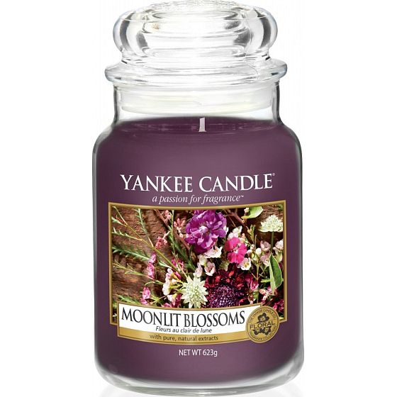 Yankee Candle Moonlit Blossoms - Květiny ve svitu měsíce vonná svíčka Classic velká sklo 623 g