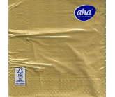 Aha Papírové ubrousky 3 vrstvé 33 x 33 cm 20 kusů Vánoční jednobarevné Zlaté