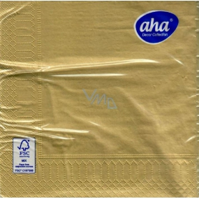 Aha Papírové ubrousky 3 vrstvé 33 x 33 cm 20 kusů Vánoční jednobarevné Zlaté Aha Papírové ubrousky 3 vrstvé 33 x 33 cm 20 kusů Vánoční jednobarevné Zlaté