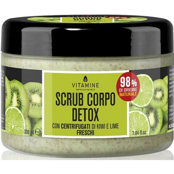 Vitamine Detox Kiwi a Limetka tělový peeling s bambuckým máslem a olivovým olejem 400 g