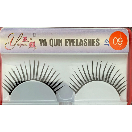 EyelaShes Umělé řasy s lepidlem 09 Černé 1 pár