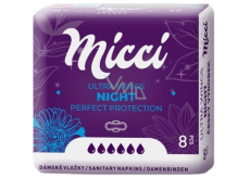 Micci Ultra Wings Night wkładki intymne z skrzydełkami 8 sztuk