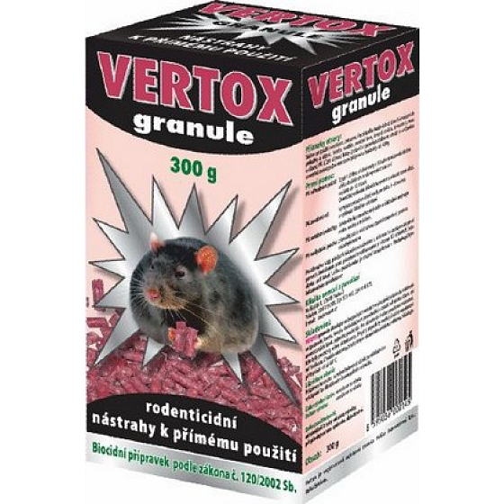 Vertox granule k hubení všech škodlivých hlodavců 300 g