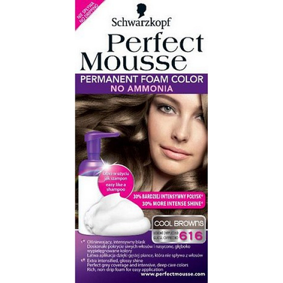 Perfect Mousse Permanent Color barva na vlasy 616 Mrazivé Cappuccino