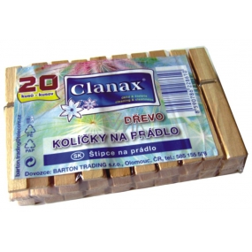 Clanax Klamry do prádla drewniane 20 sztuk