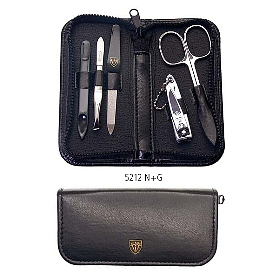 Kellermann 3 Swords Luxusní manikúra 5 dílná Articial Leather z vysoce kvalitní umělé kůže 5212 F N BL