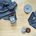 WoodWick Soft Chambray - Čisté prádlo vonná svíčka s dřevěným knotem a víčkem sklo malá 85 g