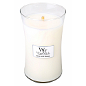 WoodWick White Tea & Jasmine - Bílý čaj a Jasmín vonná svíčka s dřevěným knotem a víčkem sklo velká 609,5 g