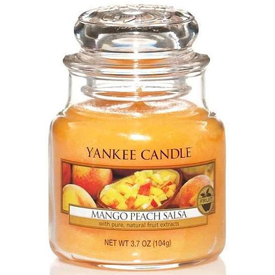 Yankee Candle Mango Peach Salsa - Salsa z manga a broskví vonná svíčka Classic malá sklo 104 g