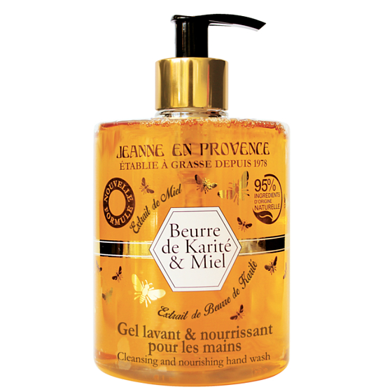 Jeanne en Provence Bambucké máslo a med mycí gel na ruce dávkovač 500 ml