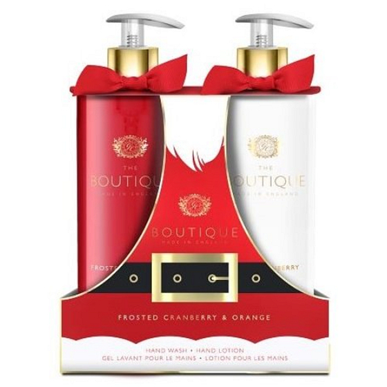 Grace Cole Frosted Cranberry & Orange płynne mydło dozownik 00 ml + mleczko do rąk dozownik 500 ml, zestaw kosmetyczny