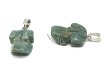 Chalcedon Żaba do szczęścia przywieszek naturalny kamień cca 20 x 15 mm, kamień miłości, radości