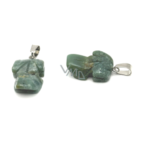 Chalcedon Żaba do szczęścia przywieszek naturalny kamień cca 20 x 15 mm, kamień miłości, radości