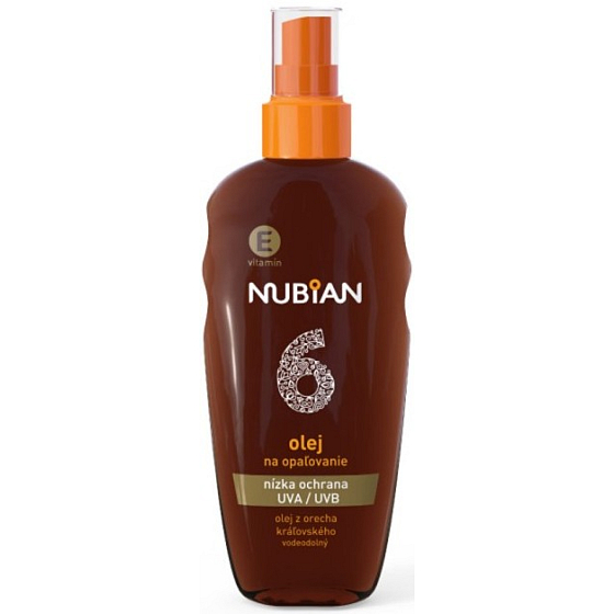 Nubian OF6 Olej na opalování nízká ochrana sprej 150 ml