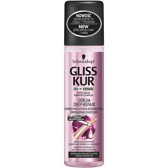 Gliss Kur Serum Deep Repair regenerační expres balzám pro extrémně namáhané vlasy 200 ml sprej