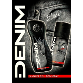 Denim Black sprchový gel pro muže 250 ml + deodorant sprej 150 ml, kosmetická sada Denim Black sprchový gel pro muže 250 ml + deodorant sprej 150 ml, kosmetická sada