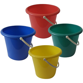 Wiadro plastikowe, bez wylewki, różne kolory, 5 l
