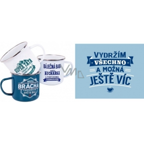 Albi Plechový hrnek s nápisem Vydržím všechno 250 ml Albi Plechový hrnek s nápisem Vydržím všechno 250 ml