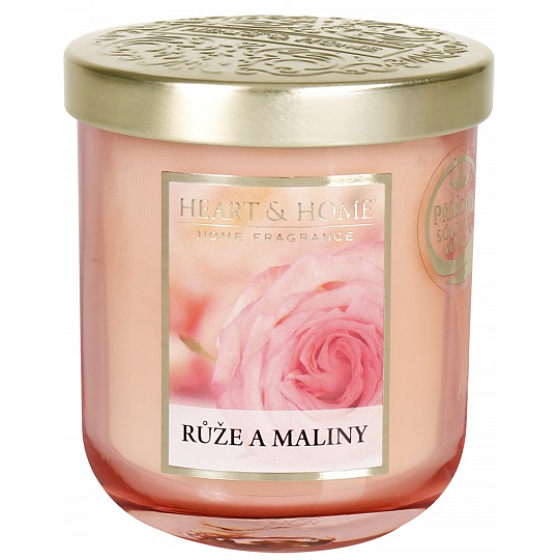 Heart & Home Malina i róża Sojowa świeca zapachowa średnia do 30 godzin 110 g