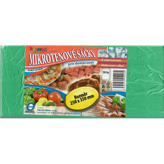 V&CH Opakowalne torby mikrotenowe w kolorze do zamrażania, blokowane, mocne 250 x 350 mm 50 sztuk